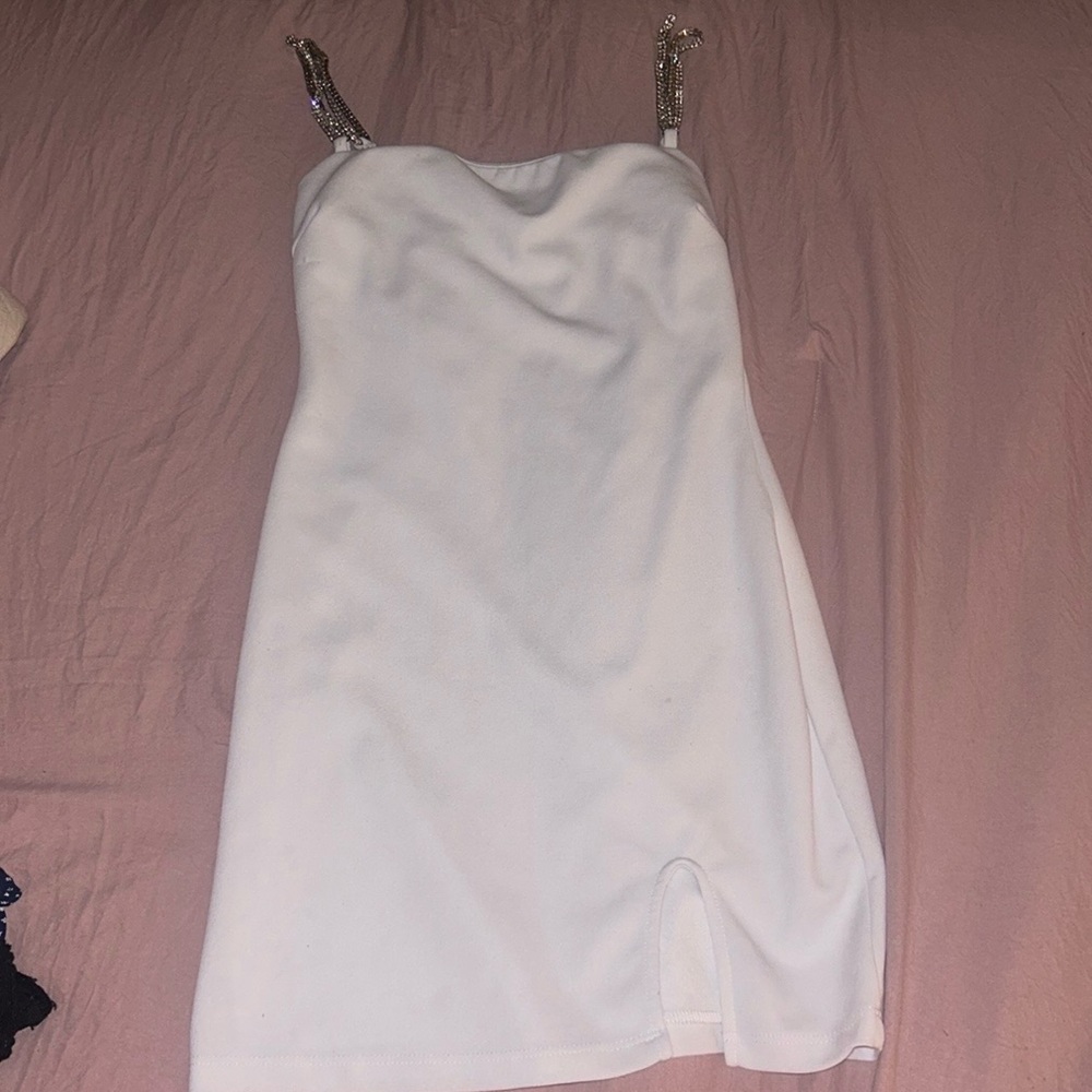 white windsor dress with jewels